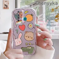 เคส Chenyyka สำหรับ Realme 5 5i 5S 5 Pro 6i Narzo Q 20A Q ลายการ์ตูนหมีจระเข้เนื้อครีมกันกระแทกแบบใสนิ่มเคสมือถือโปร่งใสลายกล้องถ่ายรูปสร้างสรรค์เคสซิลิกาเจลฝาครอบป้องกัน