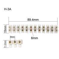 บล็อกแถบขั้วต่อกั้นตำแหน่ง12ช่องต่อสายไฟฟ้าตัวกั้นเทอร์มินอลสายเชื่อมต่อบล็อกสกรู3a