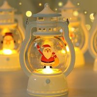 LED Christmas Small Night Light Portable Battery Powered Hanging Lanterns Festive Party Christmas Ornaments Santa Claus Decor