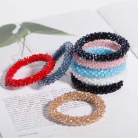 【CW】 Fashion Beads Hair Rope for Ponytail Scrunchies Elastic Bands Beaded Rubber Hairband Accessories