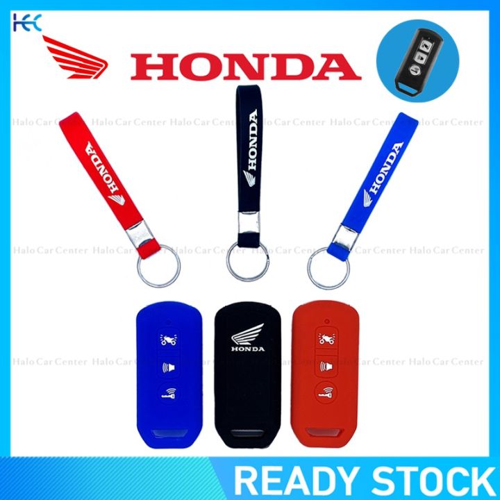 พร้อมส่งเคสกุญแจรีโมทซิลิโคนสําหรับ-honda-scooter-pcx-125-150-ns110r-adv150-พร้อมพวงกุญแจ