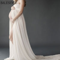 Pregnant Women Sexy Chiffon Shoulderless Maternity Maxi Gown Dresses for Photo Shoot Long Pregnancy Front Open Dress Photography