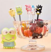 Big Eye Frog Stainless steel fruit fork cute silicone cartoon fruit fork Mini home frog fruit stick