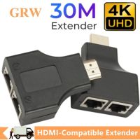 [LUNA electronic accessories] Grwibeou 4K HDMI-Compatible Extender Double Net RJ45 LAN Network Extension เครื่องรับส่งสัญญาณทีเอ็กซ์อาร์เอ็กซ์สายเคเบิลอีเทอร์เน็ต CAT6 Cat5e