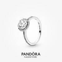 Official Store Pandora Round Sparkle Halo Sterling Silver Ring