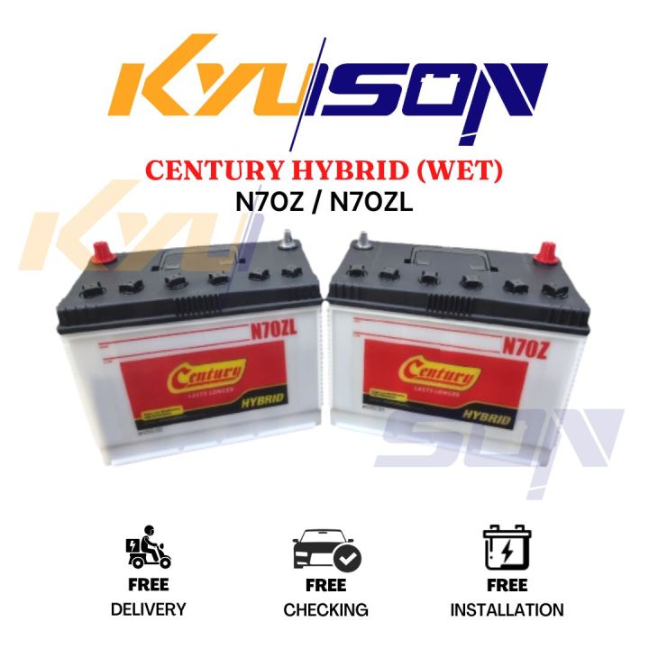 N70z N70zl Century Hybrid Wet Car Battery Bateri Kereta Toyota Hilux