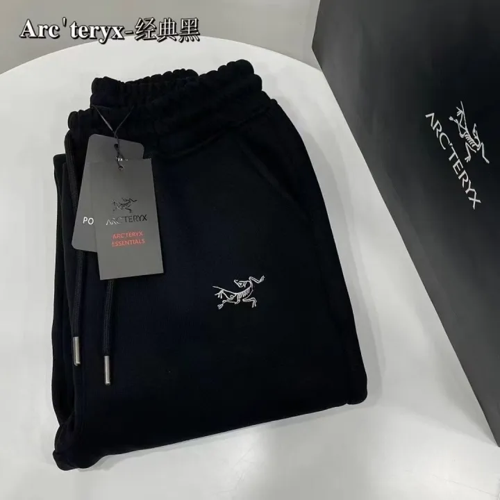 arcteryx-กางเกงหลวมขนาดใหญ่ปักโลโก้นกกางเกงกีฬาผ้าฝ้าย100กางเกงลำลองอินเทรนด์