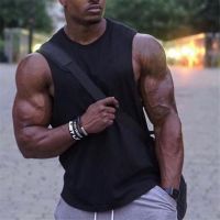 New Blank Sleeveless shirt Mens Workout Shirt Bodybuilding Stringer Tank Top Man Fitness Clothing cotton Muscle vest