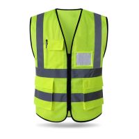 ∏▣ HYCOPROT Safety Vest High Visibility Reflective Vest Mesh Safety Clothing Multi Pockets With Zipper ANSI/ISEA Standards Security Safety Vest Construction Customizable