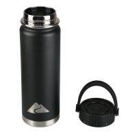 Ozark Trail 24 oz Double Wall Vacuum Sealed Stainless Steel Water Bottle สีฟ้า สีดำ