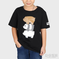 DOSH KIDS UNISEX T-SHIRTS WE BARE BEARS เสื้อยืดคอกลม แขนสั้น เด็กชาย-เด็กหญิง PWBBBT5000-BL