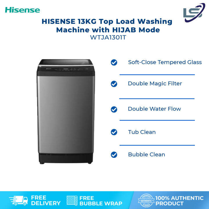 HISENSE 13KG Top Load Washing Machine with HIJAB Mode WTJA1301T