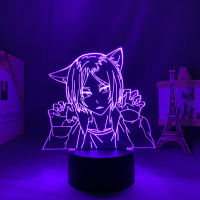 Anime Haikyuu Kenma Kozume Cat Led Lamp for Childrens Bedroom Decoration Birthday Gift Color Changing 3d Light Manga Haikyu