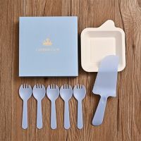 Disposable Party Plastic Tableware Set Cake Tableware Cutlery Tray Combination Birthday Party Supplies Gift Box