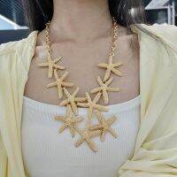 2023 Starfish Choker Necklace for Women Metal Starfish Shape Summer Necklace Woman Holiday Jewelry Accessories