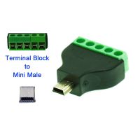 ☢ 1pcs Mini USB male to screw connector USB plug with shield connector Mini male Jack Mini USB male to screw terminal block