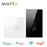 Avattto Tuya Wifi สวิตช์ผ้าม่านสำหรับซึ่งมีเครื่องยนต์แข่งรถไฟฟ้าโรลเลอร์ชัตเตอร์มู่ลี่สวิตช์ EU/US สมาร์ทโฮมสำหรับ Google Home Alexa