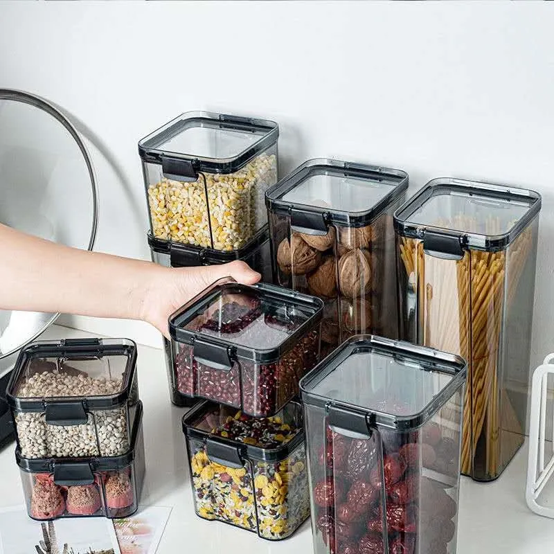 Dry Food Storage Box Transparent Stackable Noodles Sealed Bottles