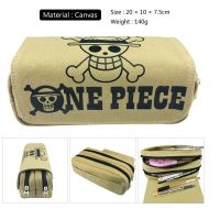 Anime Luffy Law Cosplay Canvas Student School Pencil Case Stationery Cosmetic Makeup Bag Gift ！