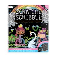 Scratch&amp;Scribble ART KIT  กระดาษขูดสีรุ้งชุดใหญ่ ลาย princess garden