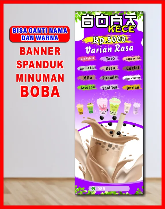 Banner Minuman BOBA, Spanduk Minuman BOBA, ( Bayar Ditempat ) 160x60 Cm ...