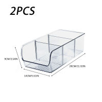 2 PCSSet Refrigerator Organizer Box Clear Plastic Stackable Fridge Food Drawer Type Storage Bins Organizers Tool