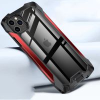 【Enjoy electronic】 Shockproof Case for iPhone 12 11 13 Pro Max X s XR 7 8 Plus Soft Silicone Transparent Airbag Metal Frame Back Phone Cover Luxury