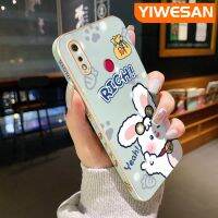 YIWESAN เคสสำหรับ Realme 3 Pro 3i X Lite เคสการ์ตูนดีไซน์ใหม่กระต่ายบางหรูหราชุบรูปแบบขอบสี่เหลี่ยมเคสโทรศัพท์กันกระแทกคลุมทั้งหมดป้องกันเลนส์กล้อง Softcase