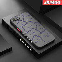 JIUMOO เคสสำหรับ Realme C2 C2S เคส A1K OPPO มีน้ำค้างแข็งโปร่งใสแบบแข็งขอบสี่เหลี่ยมด้านข้างกล้องปลอกซิลิโคนกันกระแทกเคสอ่อน