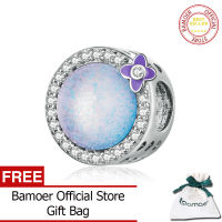 BAMOER Dream Garden ลูกปัดกลม925เงินสเตอร์ลิงใส CZ Charm Fit สร้อยข้อมืองูเงินหรือกำไลข้อมือเครื่องประดับแฟชั่น SCC2085