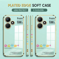 ฟรีสายคล้องเซลล์เคสโทรศัพท์สำหรับ Infinix X669 30i ร้อนลายการ์ตูนแพ็ก-แมนเคสขอบสี่เหลี่ยมลายเกมแพ็คเคสโทรศัพท์ชุบหรูหราเคสโทรศัพท์นิ่ม