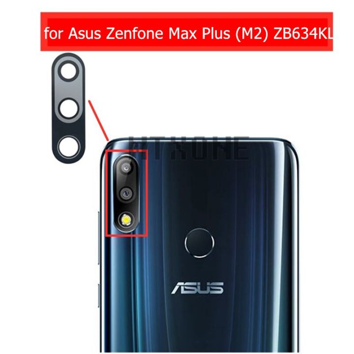 【✆New✆】 anlei3 2ชิ้นสำหรับ Asus Zenfone Max บวก M2 Zb634kl เลนส์กระจกกล้องถ่ายรูปหลังกระจกกล้องมองหลัง3เมตรอะไหล่ซ่อมกาว