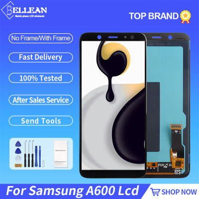 จัดส่งฟรี OLED A6 2018จอแสดงผลสำหรับ Samsung Galaxy A600 LCD หน้าจอสัมผัสแผง Digitizer Glass assemmbly