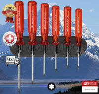 PB Swiss Tools ชุดไขควง หัวTorx รุ่น PB 440 ด้ามสีแดงใส พร้อมที่แขวนผนัง (6 ตัว/ชุด) ของแท้ 100%