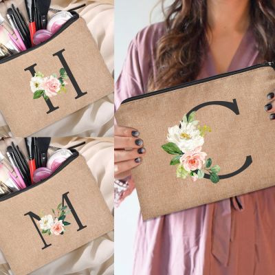【CC】 Bridesmaid Makeup Handbag Floral Print Toiletries Organizer Tote