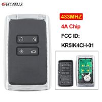 4บนรีโมทกุญแจรถ433Mhz ชิป4a Fcc Id: Kr5ik4ch-01สำหรับ Renault Espace 5 Megane 4 Talian 2016 2017 2018 2019