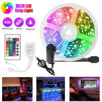 LED Strip light ชุดไฟ LED RGB ชนิดสลับสี พร้อมรีโมทย์ และ Adapter 12W 5 เมตร กันน้ำ ทนแดด ต่อสายกันได้ ไฟตกแต่งห้อง รับประกัน 1 เดือน กำลังฮิต มาแรง