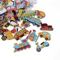 50pcs Mixed Vehicles Wooden Sewing Buttons For Clothing  Crafts Scrapbooking DIY Fabric Needlework Button Decorative Accessory Sewing Machine Parts  A