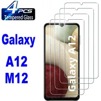 2/4ชิ้นกระจกนิรภัยสำหรับ Samsung หน้าจอ Galaxy F12 A12ป้องกัน A12 M12 Nacho