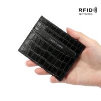 Crocodile Candy Color Leather Card Holder Bank Credit Card ID Holder Slim Card Case Card Holders