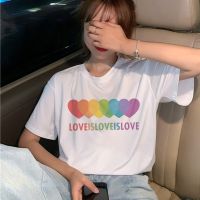 การออกแบบเดิมLgbt เสื้อยืดแขนสั้นลําลองโอเวอร์ไซส์สําหรับผู้หญิงเสื้อยืดS-5XL