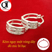 Bông tai nữ Bạc Quang Thản, khuyên tai nữ dáng tròn đeo sát tai chất liệu