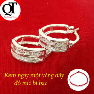 Bông tai nữ Bạc Quang Thản, khuyên tai nữ dáng tròn đeo sát tai chất liệu thumbnail