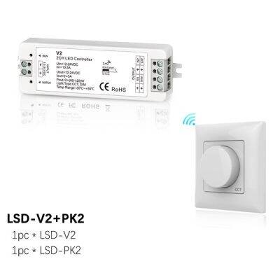 สวิตช์ Led Cct 12V 24V 2ch 10a Ww Cw แถบไฟแอลอีดีสองสี2.4G แผงหมุน Rf รีโมทไร้สาย12โวลต์คอนโทรลเลอร์