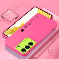 Personalized Letter Heart Custom Case For Samsung Galaxy S23 S22 Ultra S23 Plus S21 S20 FE 3in1 Liquid Silicone Soft Back Cover