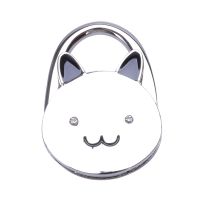 Cartoon Foldable Silver Tone Handbag Hook Antislip Rubber Base