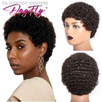 Short Afro Kinky Curly Hair Wigs For Black Women Human Hair African Fluffy Wig With Bangs Brazilian Pixie Cut Hair Wig Glueless [ Hot sell ] TOY CENTER