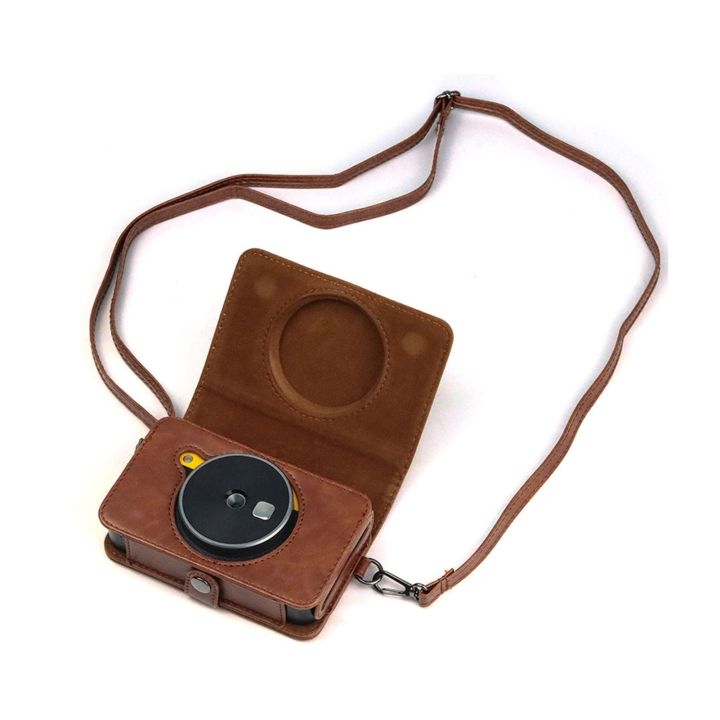 เคสกล้อง-c210r-ใหม่สำหรับ-kodak-mini-shot-2กล้องแบบย้อนยุคและอุปกรณ์เสริมเครื่องพิมพ์ภาพพร้อมกระเป๋าหนัง-tali-bahu