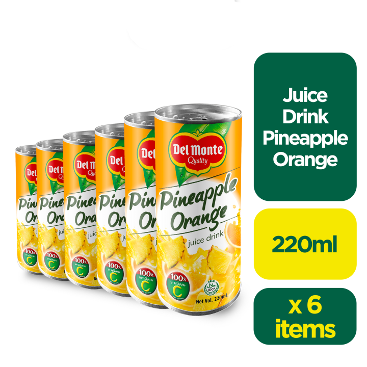 DEL MONTE Pineapple Orange Juice Drink with Real Fruits and 100