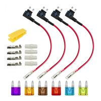 12V-24V Add-A-Circuit Fuse Tap, Miniature Piggy Back Blade Fuse Holder with Wire Harness